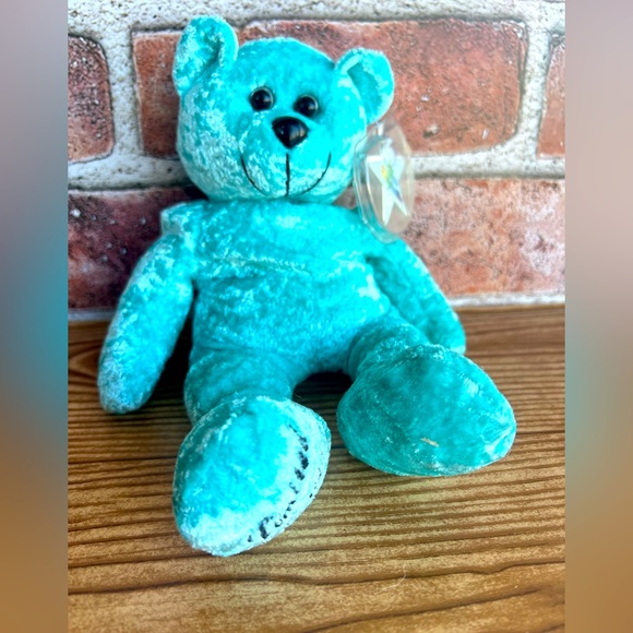 CLASSIC COLLECTICRITTERS - TURQUOISE - JEWEL SERIES - BEAR BEANIE BABY #09403 - Picture 1 of 6